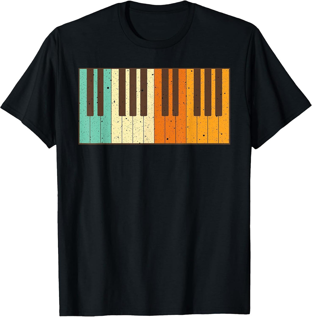 Retro Piano Design for Musician Piano Player Men Women Kids T-Shirt - Black