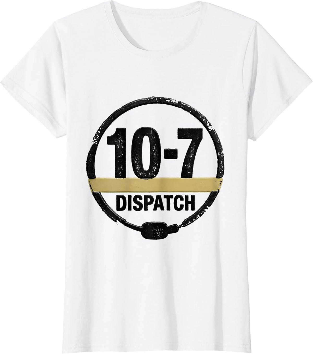 10-7 Dispatch Rubber Stamp 911 Dispatcher Tribute T-Shirt - White