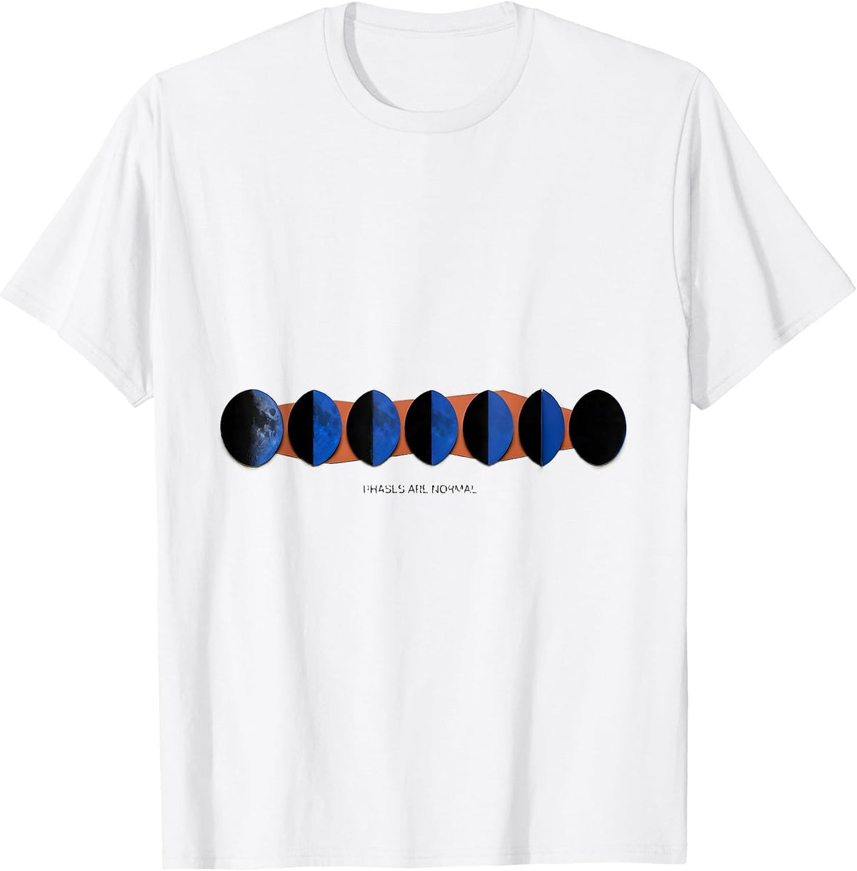 Men's Phases Are Normal Geometric Moon Phase Astronomy Astrology T-Shirt - White