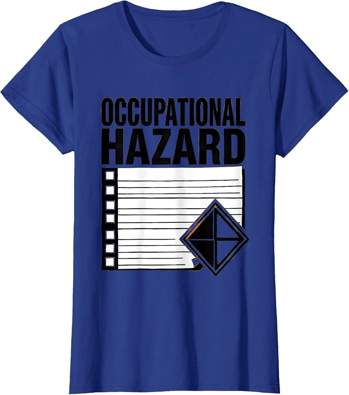 Women's Occupational Hazard Stencil Graphic Physical Therapist OT T-Shirt - Royal Blue