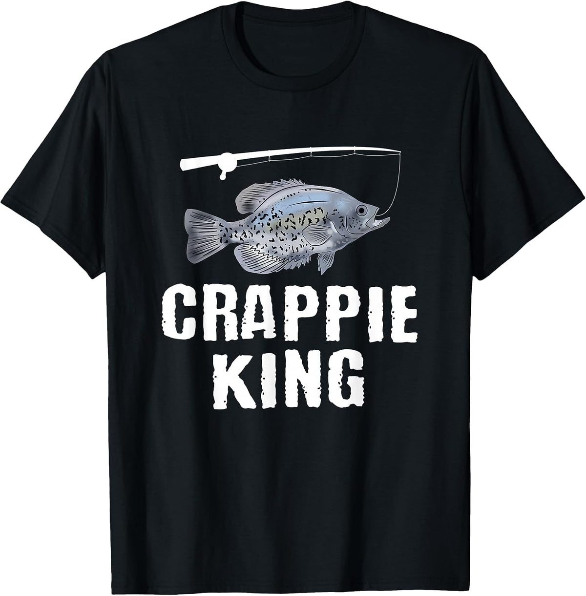 Fun Crappie Fishing Pan Fish Freshwater Fisherman T-Shirt - Black