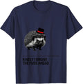 Kindly Forgive The Fuss Ahead Funny Hedgehog Meme Humor T-Shirt - Navy Blue