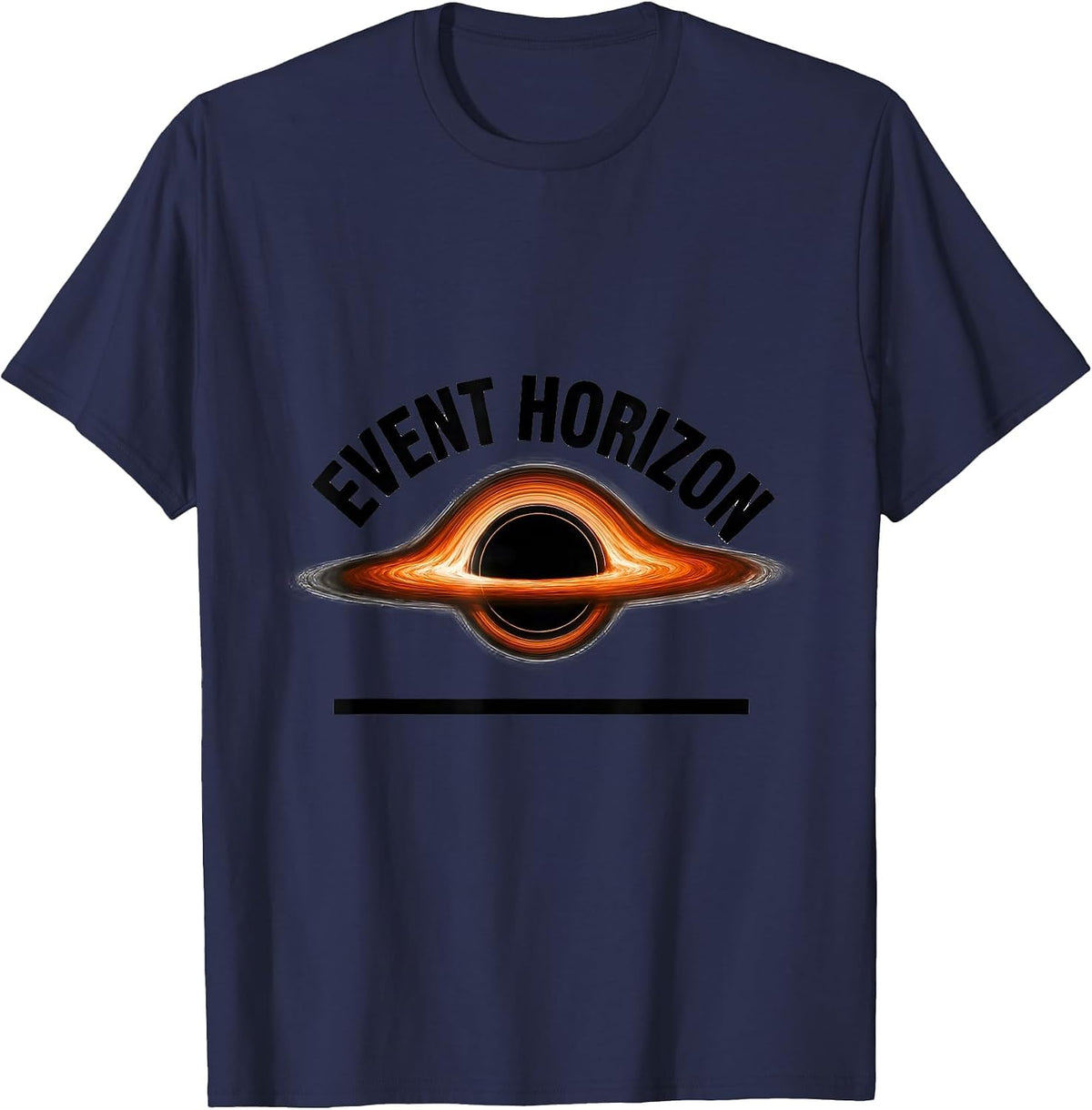 Men's Event Horizon Minimalist Astrophysics Science Student T-Shirt - Navy Blue