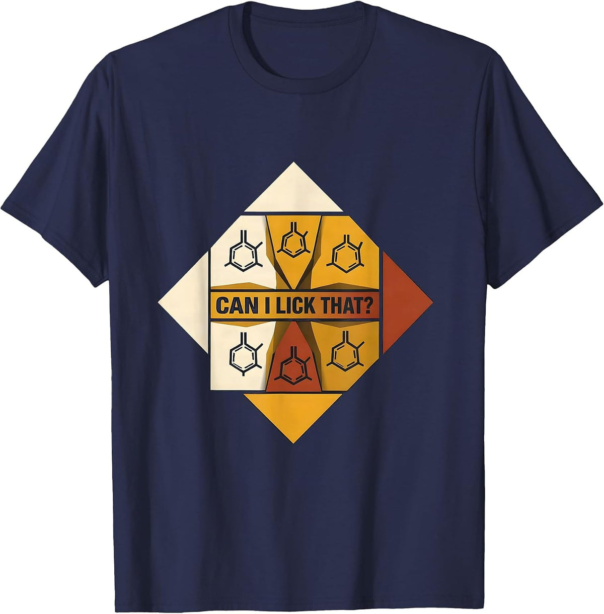 Men's Can I Lick That Funny Periodic Table Science Teacher Humor T-Shirt - Navy Blue