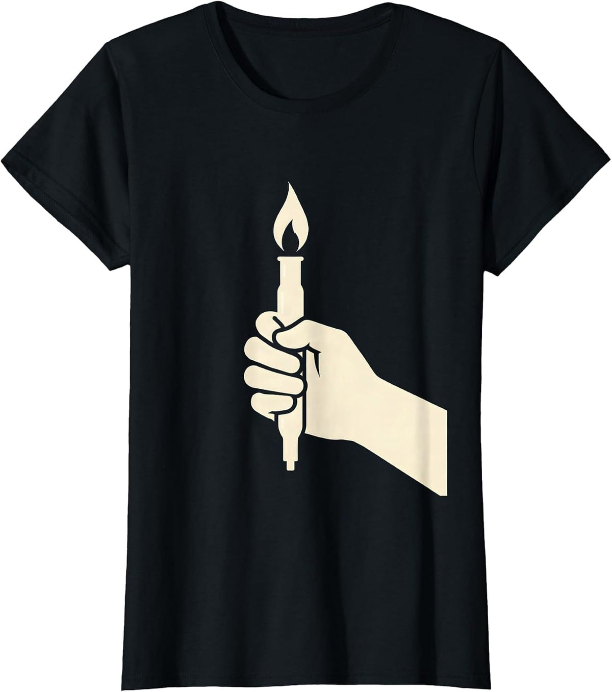 Women's Science Teacher Bunsen Burner Flame Illustration T-Shirt - Black