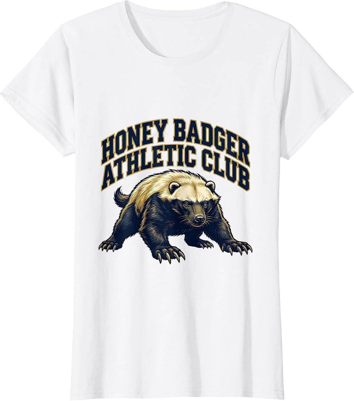 Women's Honey Badger Athletic Club Funny Wildlife Animal Lover Gift T-Shirt - White