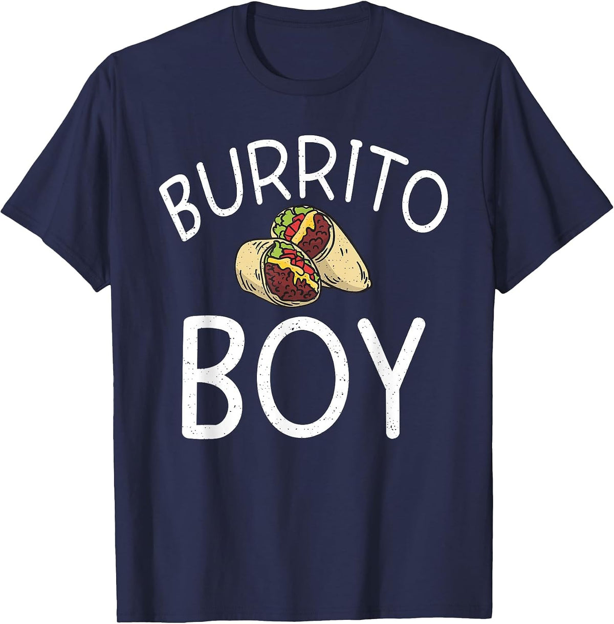 Burrito Boy Food Mexican T-Shirt - Navy Blue