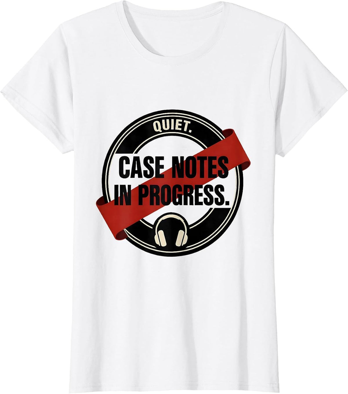 Quiet Case Notes In Progress True Crime Podcast Fan Couch T-Shirt - White