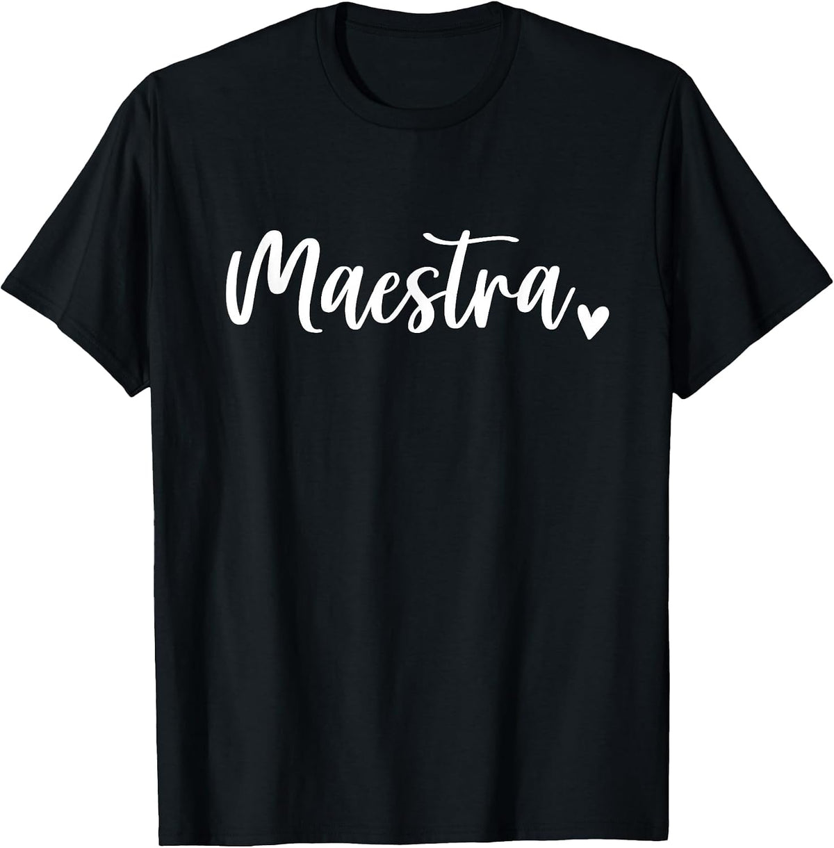 Maestra Cute Womens Bilingual Spanish Teacher T-Shirt - Black