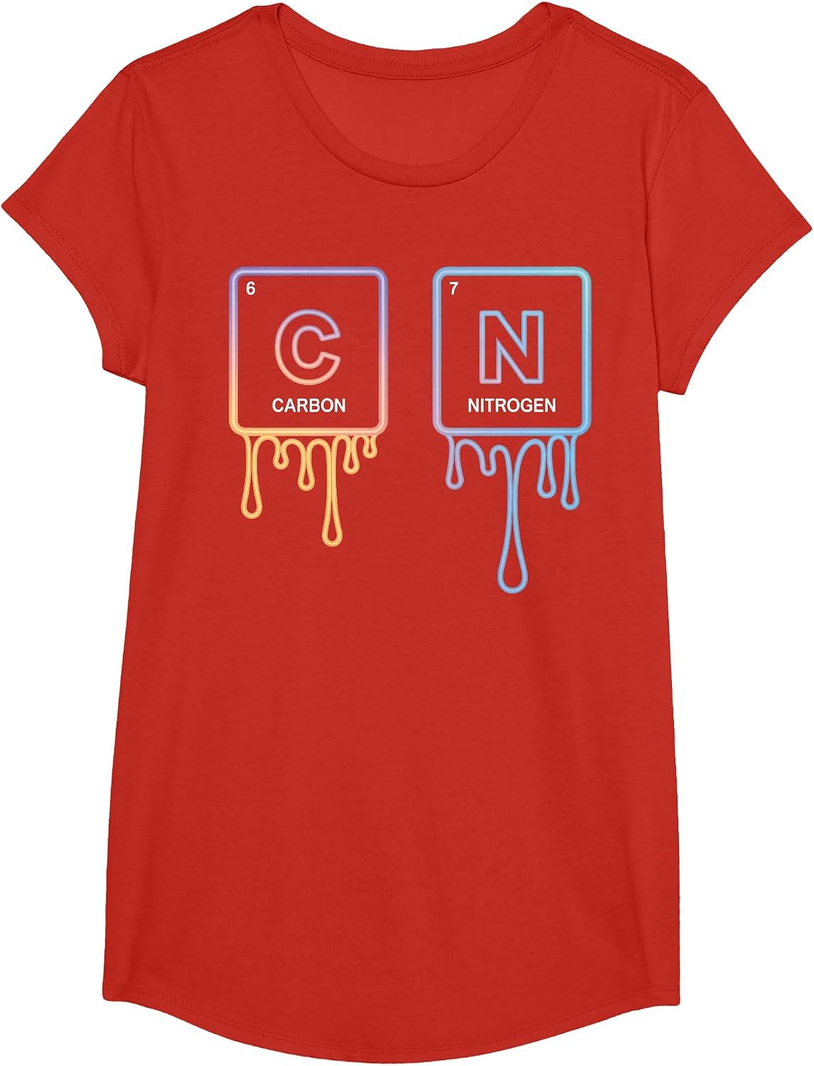 6 7 Funny Science Chemistry Teacher Periodic Table Meme T-Shirt - Girls Red