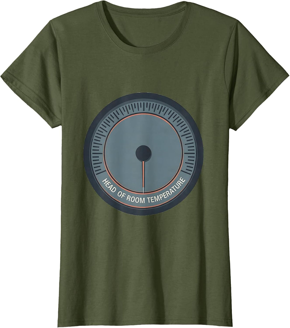 Women's Head of Room Temperature Funny School Counselor Appreciation T-Shirt - Olive Green