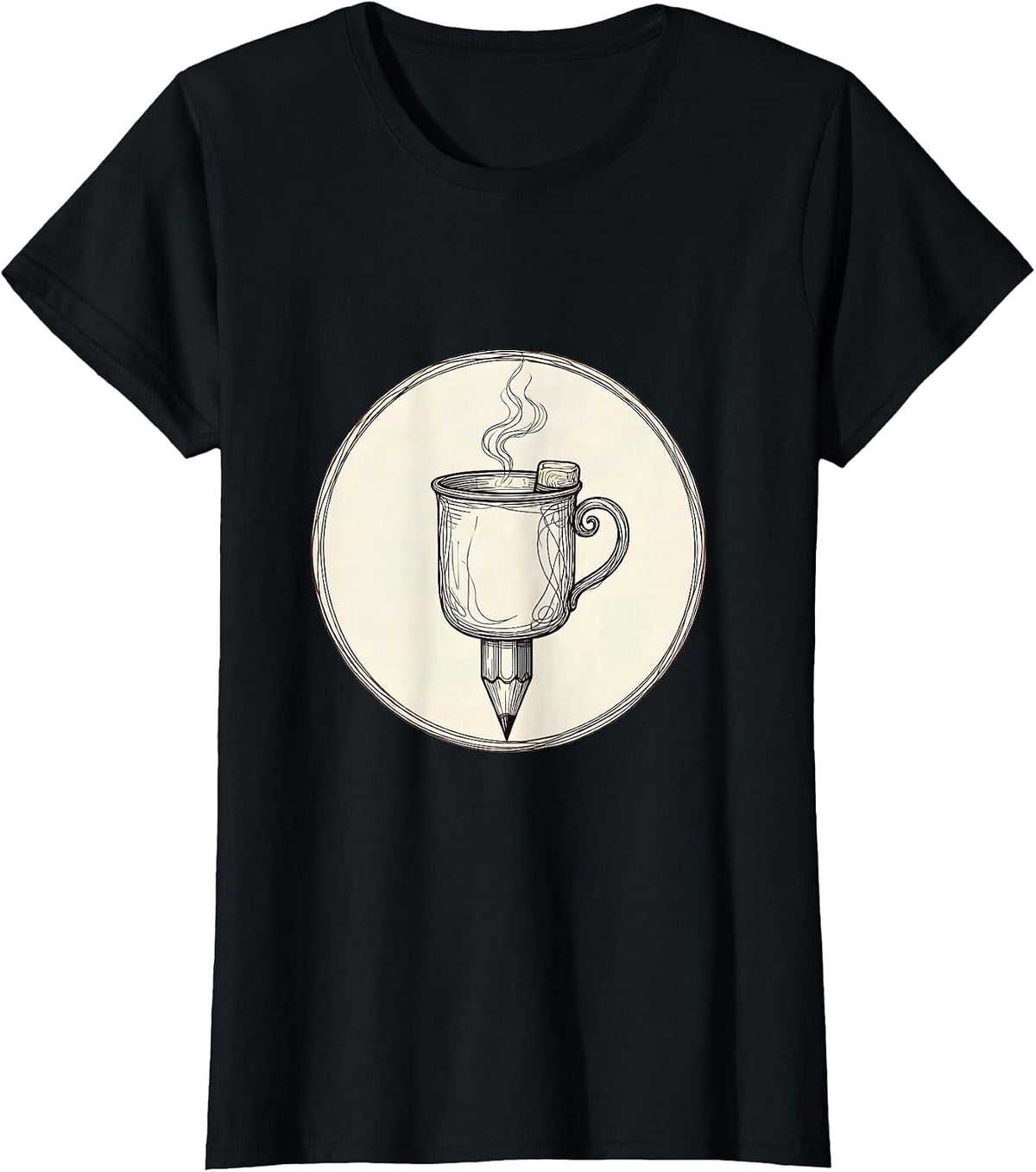 Elementary Teacher Pencil Coffee Mug Graphic T-Shirt - Black