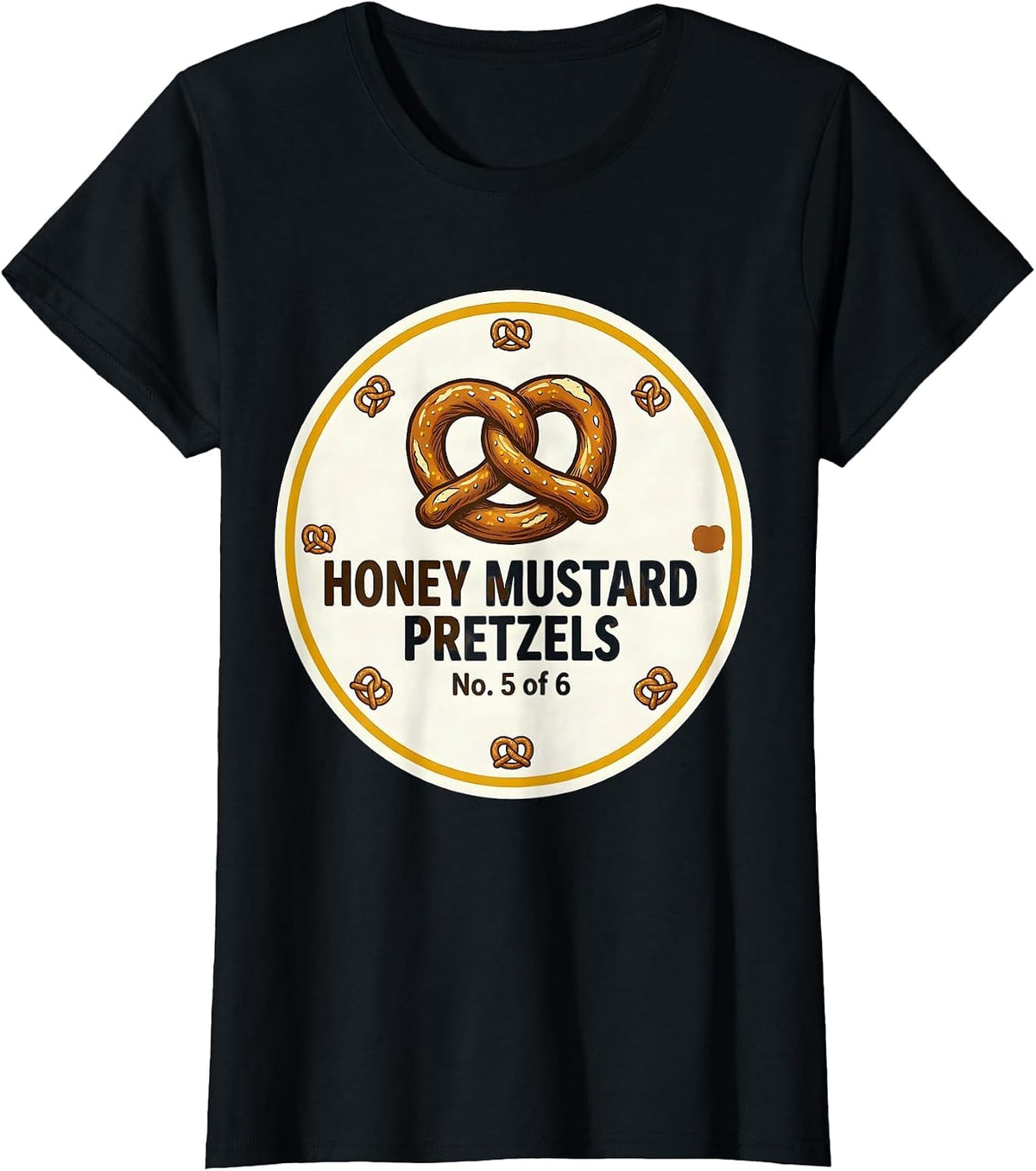 Women's Honey Mustard Pretzels No. 5 of 6 Group Halloween Costume T-Shirt - Black
