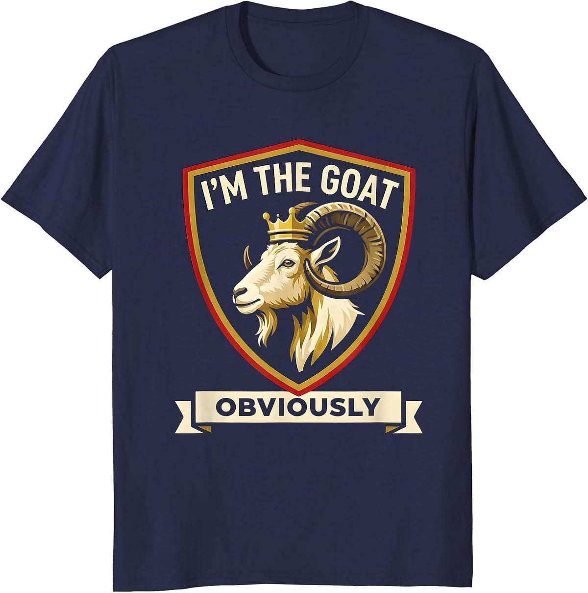 Men's I'm The GOAT Obviously Funny Goat Owner Farm Animal Humor T-Shirt - Navy Blue
