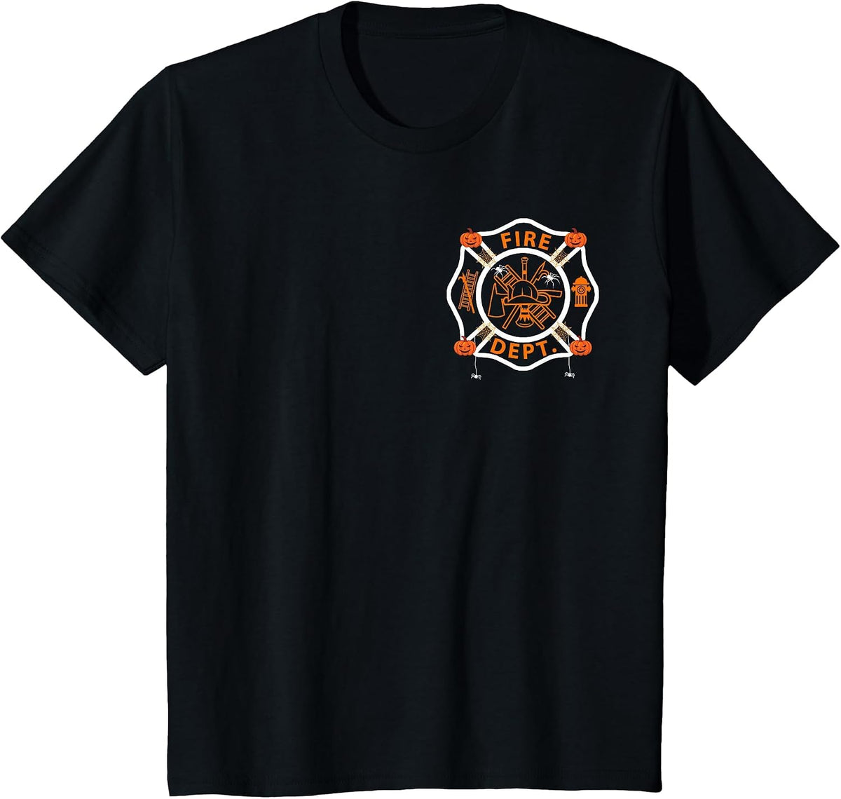Halloween Firefighter Fireman Fire Dept Department Logo Men T-Shirt - Black