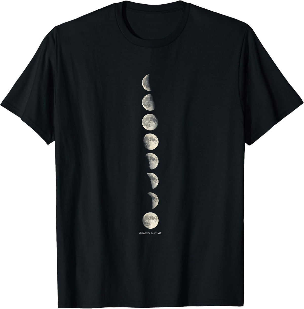 Men's Phases Suit Me Vintage Astronomy Celestial Lunar Cycle T-Shirt - Black