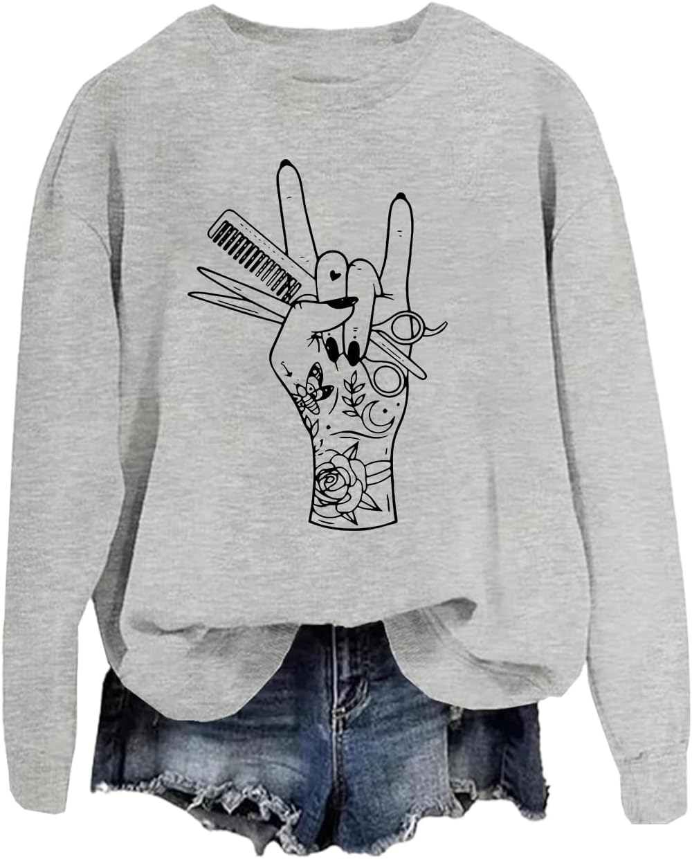 Hair Stylist Sweatshirt, Hairstylist Sweatshirt, Hair Stylist Shirt, Minimalist Hairstylist Sweatshirts Women Men - Grey