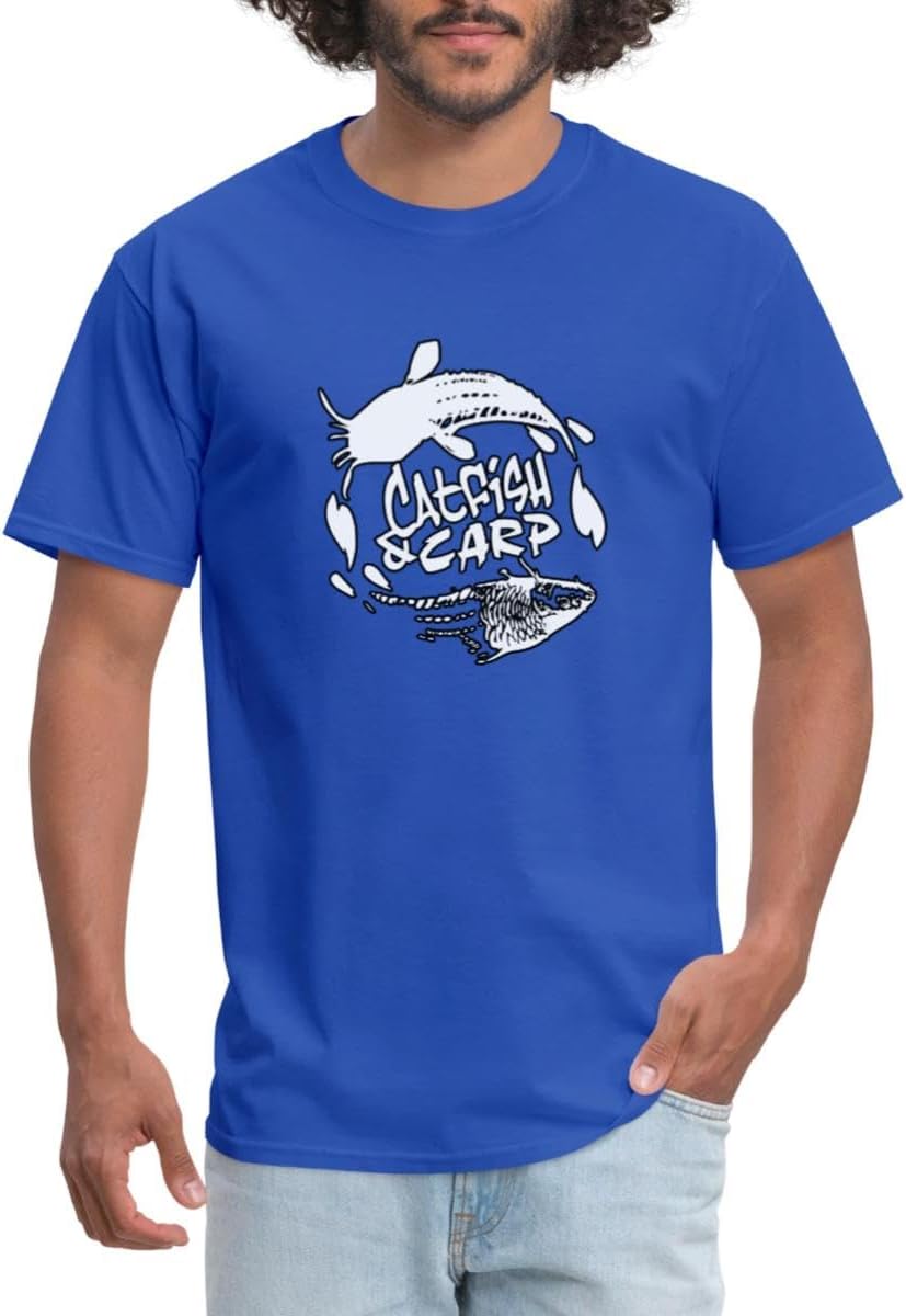 Spreadshirt Catfish & Carp Black and White Logo Men's T-Shirt - Royal Blue