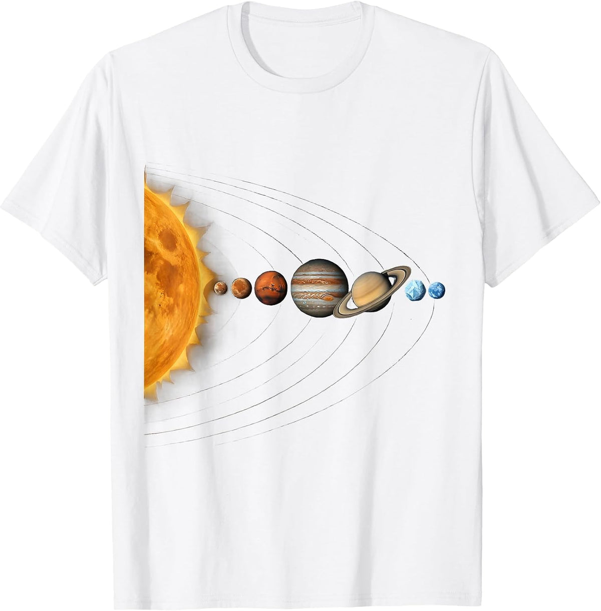 Men's Solar System Planets Sun Space Science Humor T-Shirt - White