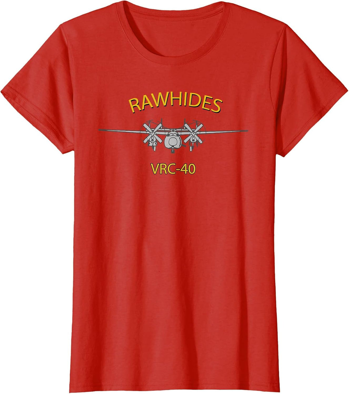 VRC-40 Rawhides C-2 Greyhound Airplane Squadron T-Shirt T-Shirt - Red