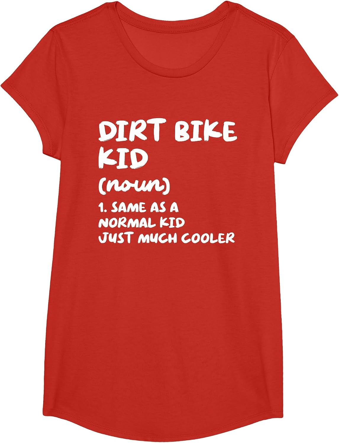 Dirt Bike Kid Definition Funny T-Shirt - Girls Red