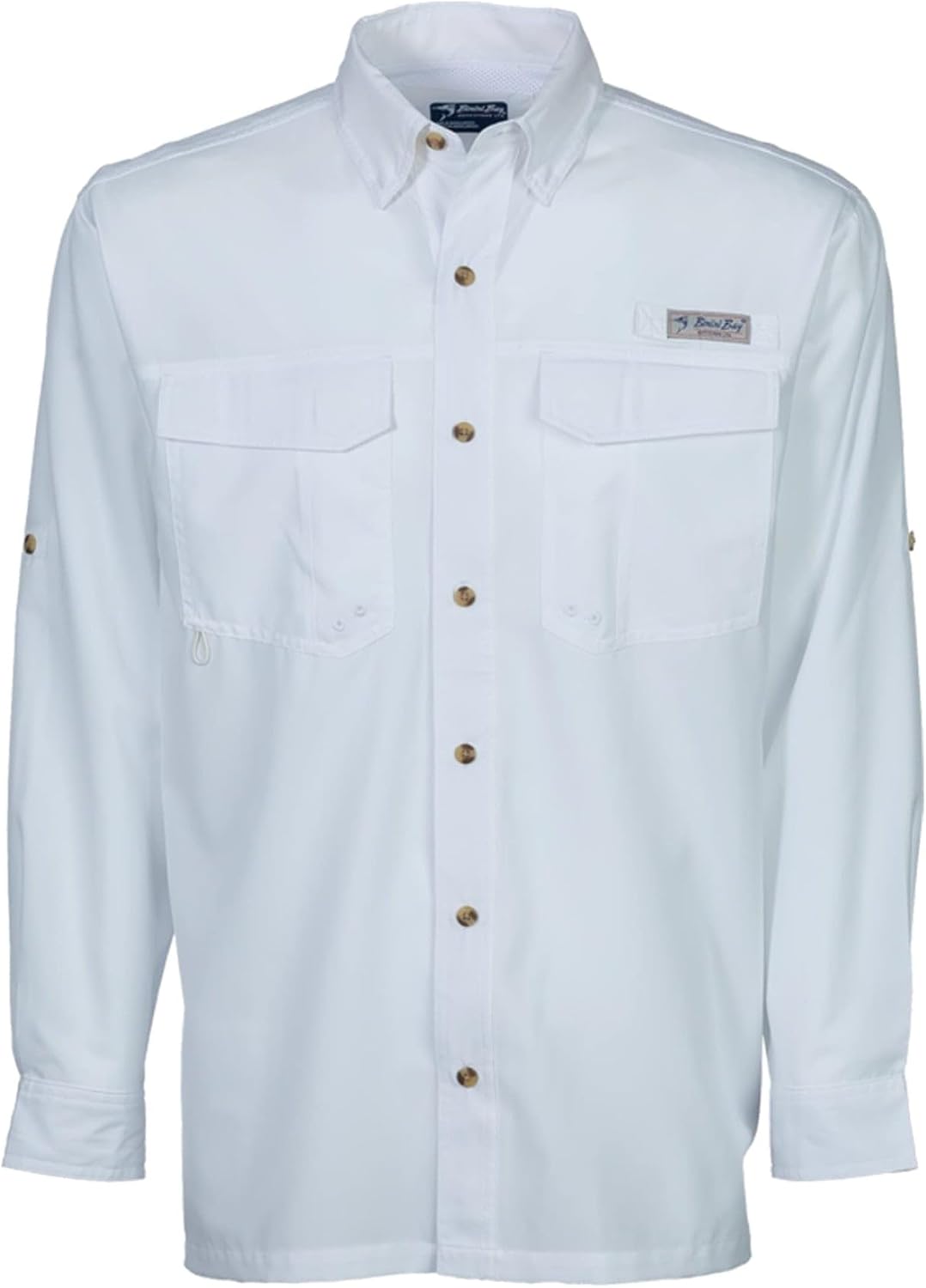 Bimini Bay Men's Flats V Long Sleeve Fishing Shirt - White