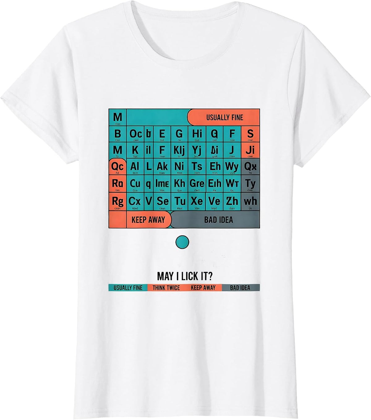 Women's May I Lick It Periodic Table Funny Science Teacher Gift T-Shirt - White