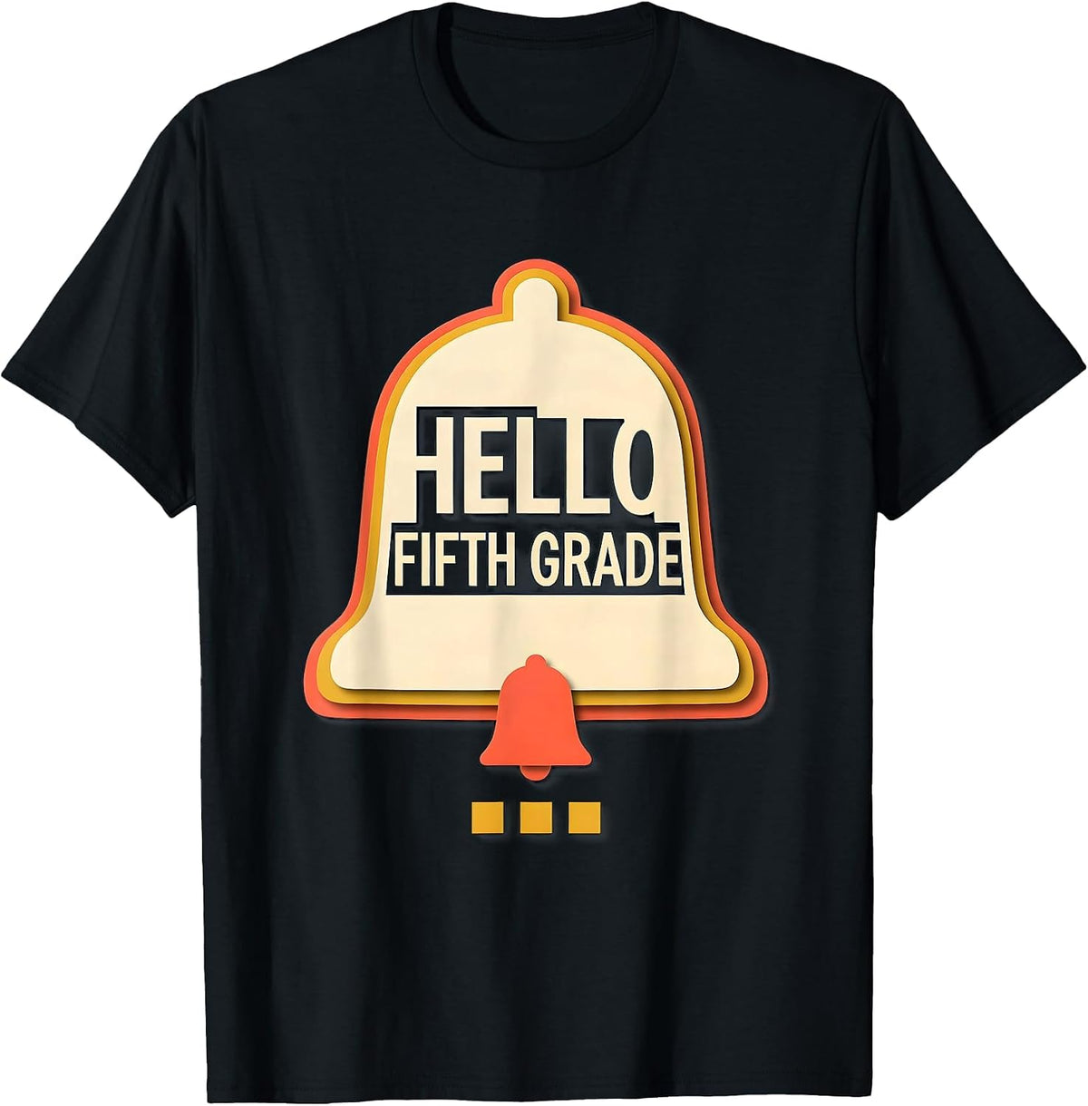 Men's Hello, Fifth Grade Retro Groovy Back To School Teacher T-Shirt - Black
