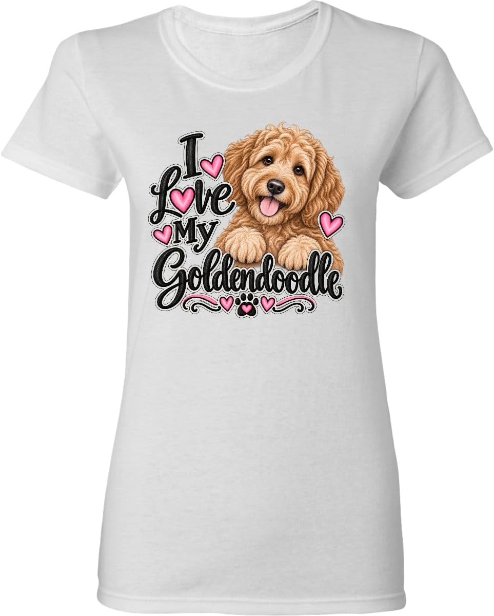 inktastic I Love My Goldendoodle Dog Women's T-Shirt - 0020 White