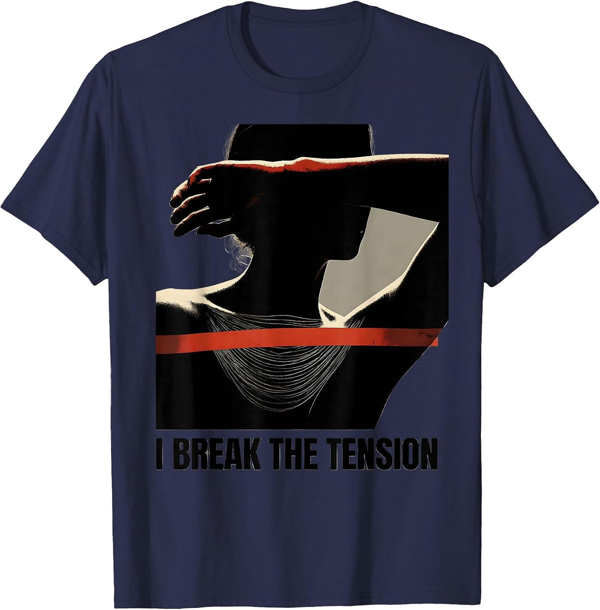 I Break The Tension Funny Massage Therapist Occupational T-Shirt - Navy Blue