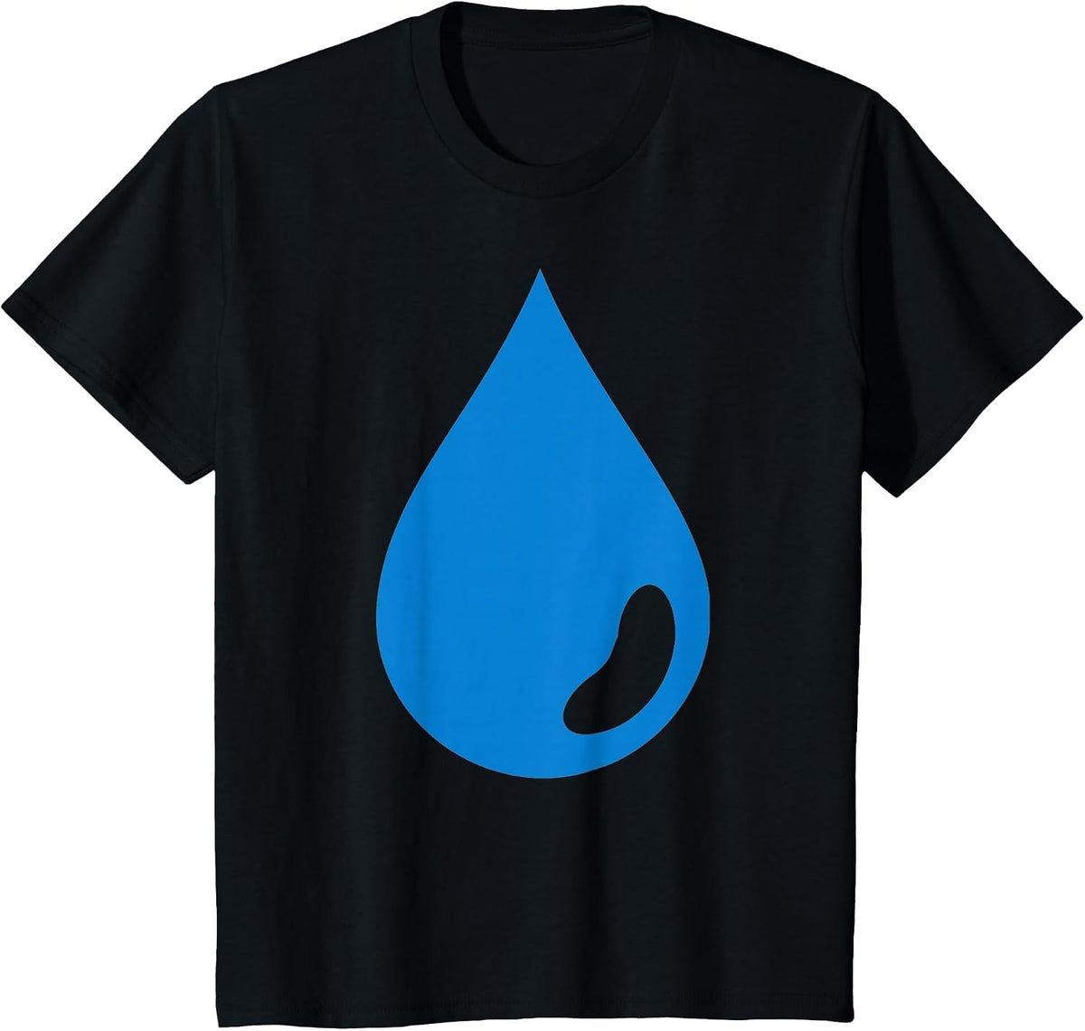 Blue Water Drop T-Shirt - Black
