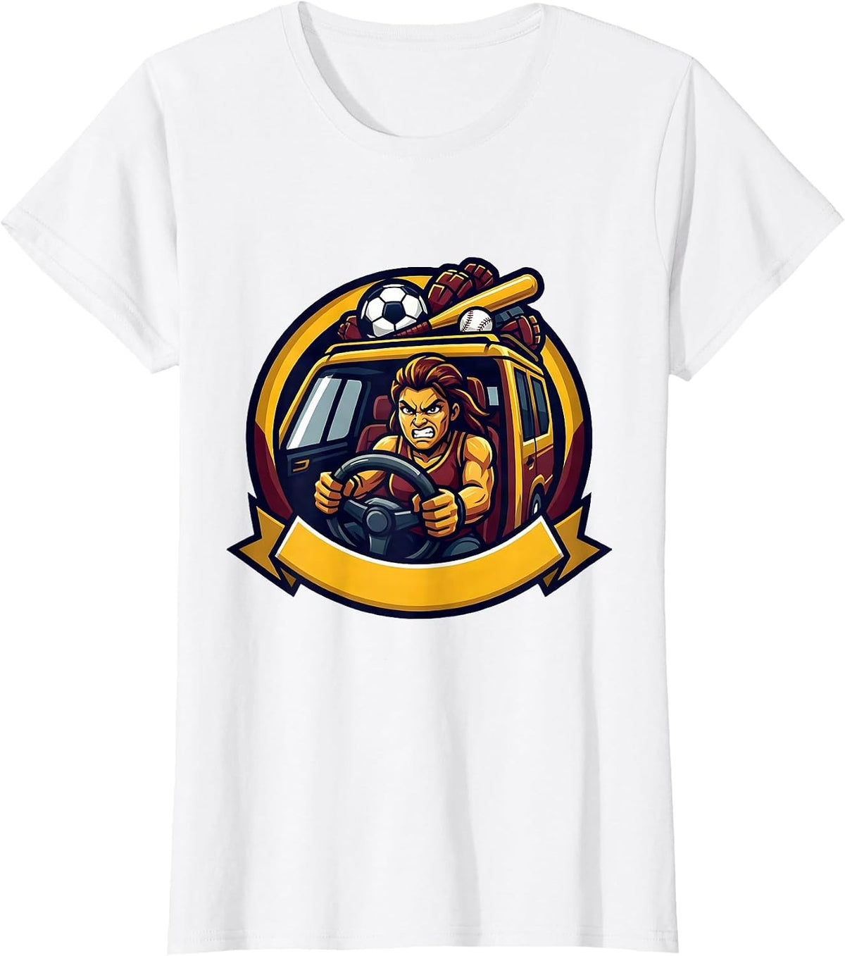 Sports Mom Minivan Graphic Tee T-Shirt - White