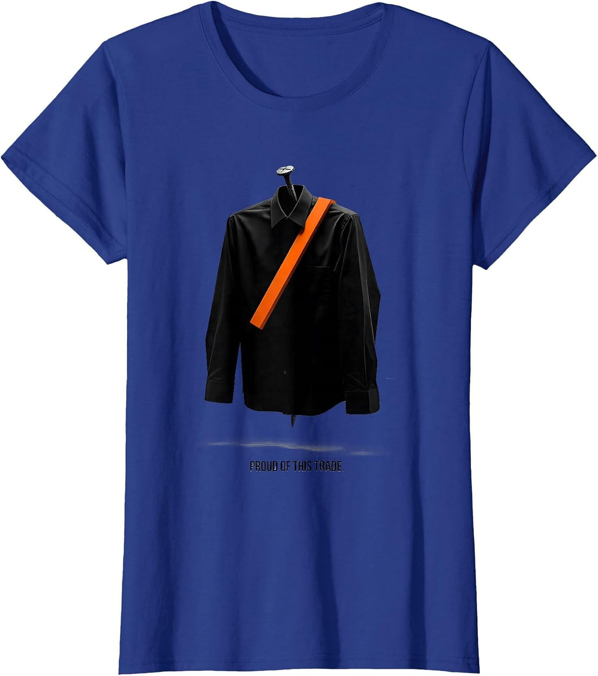 Women's Proud Of This Trade Brutalist Graphic Labor Day Patriotic T-Shirt - Royal Blue