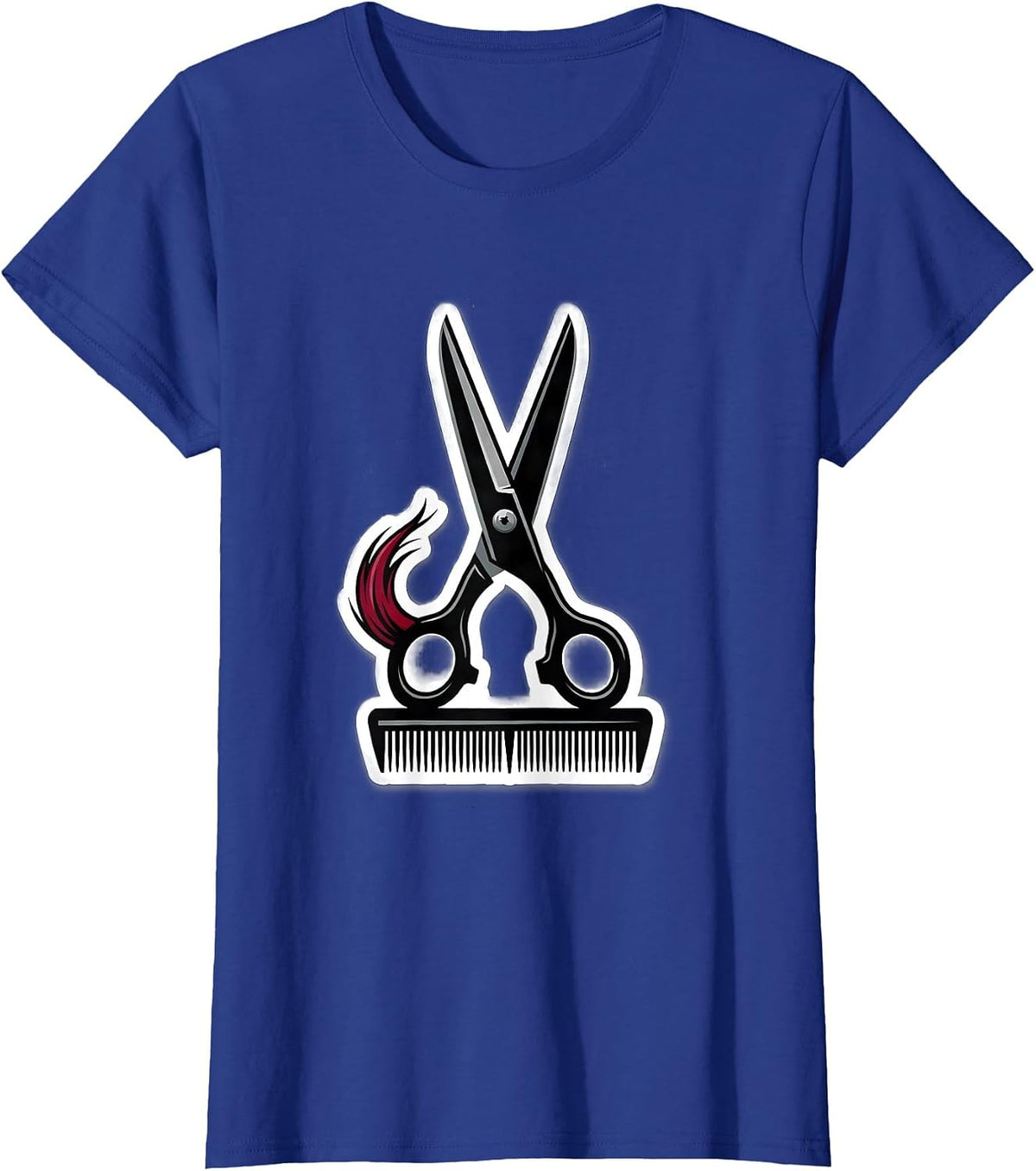 Women's Scissors Haircutter Humor Hairdresser Barber Gift T-Shirt - Royal Blue
