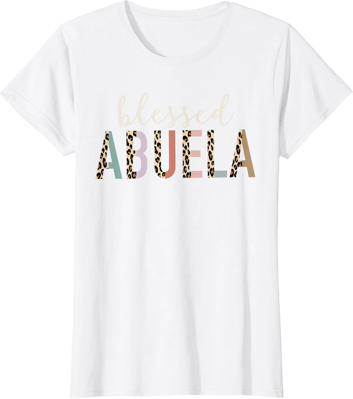 Blessed Abuela Cute Leopard Print T-Shirt - White
