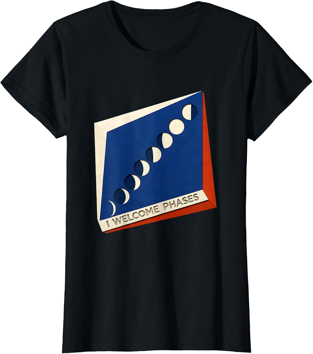 I Welcome Phases Geometric Lunar Cycle Astronomy Astrology T-Shirt - Black