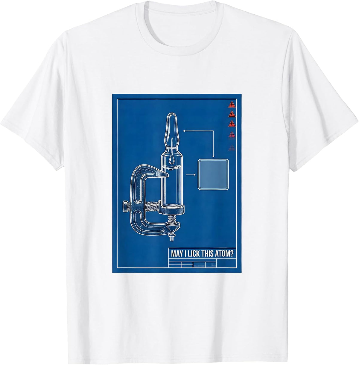 Men's May I Lick This Atom Funny Periodic Table Science Teacher T-Shirt - White