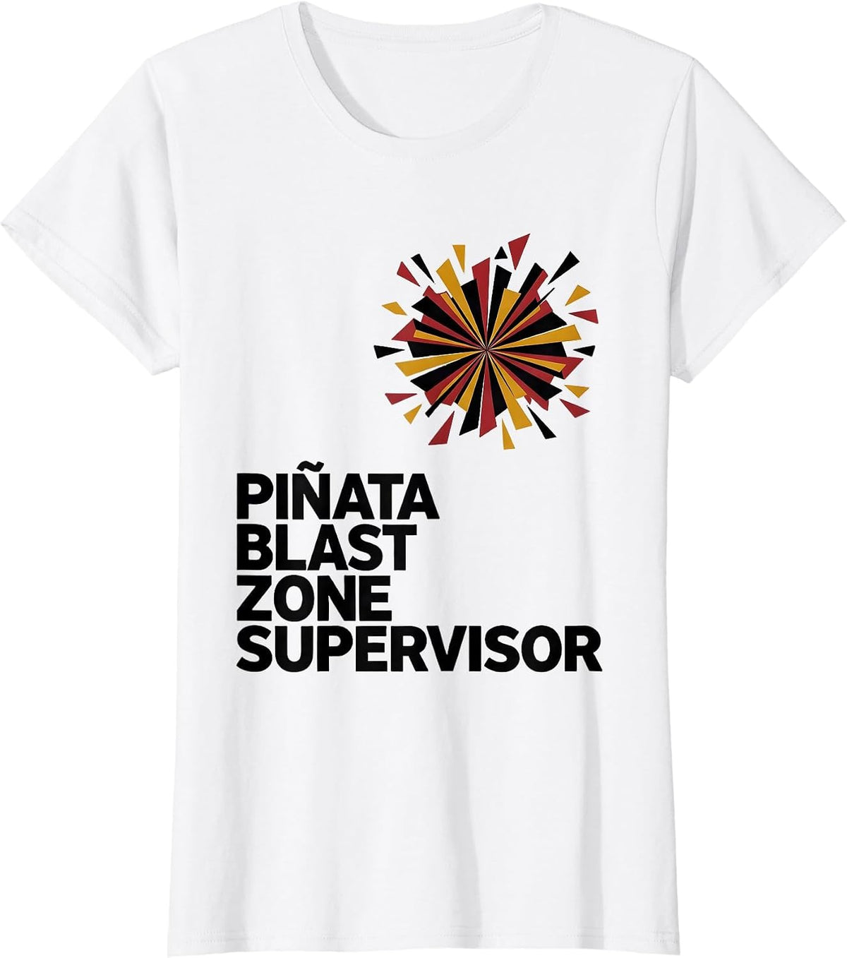 Piñata Blast Zone Supervisor Geometric Cinco De Mayo Party T-Shirt - White