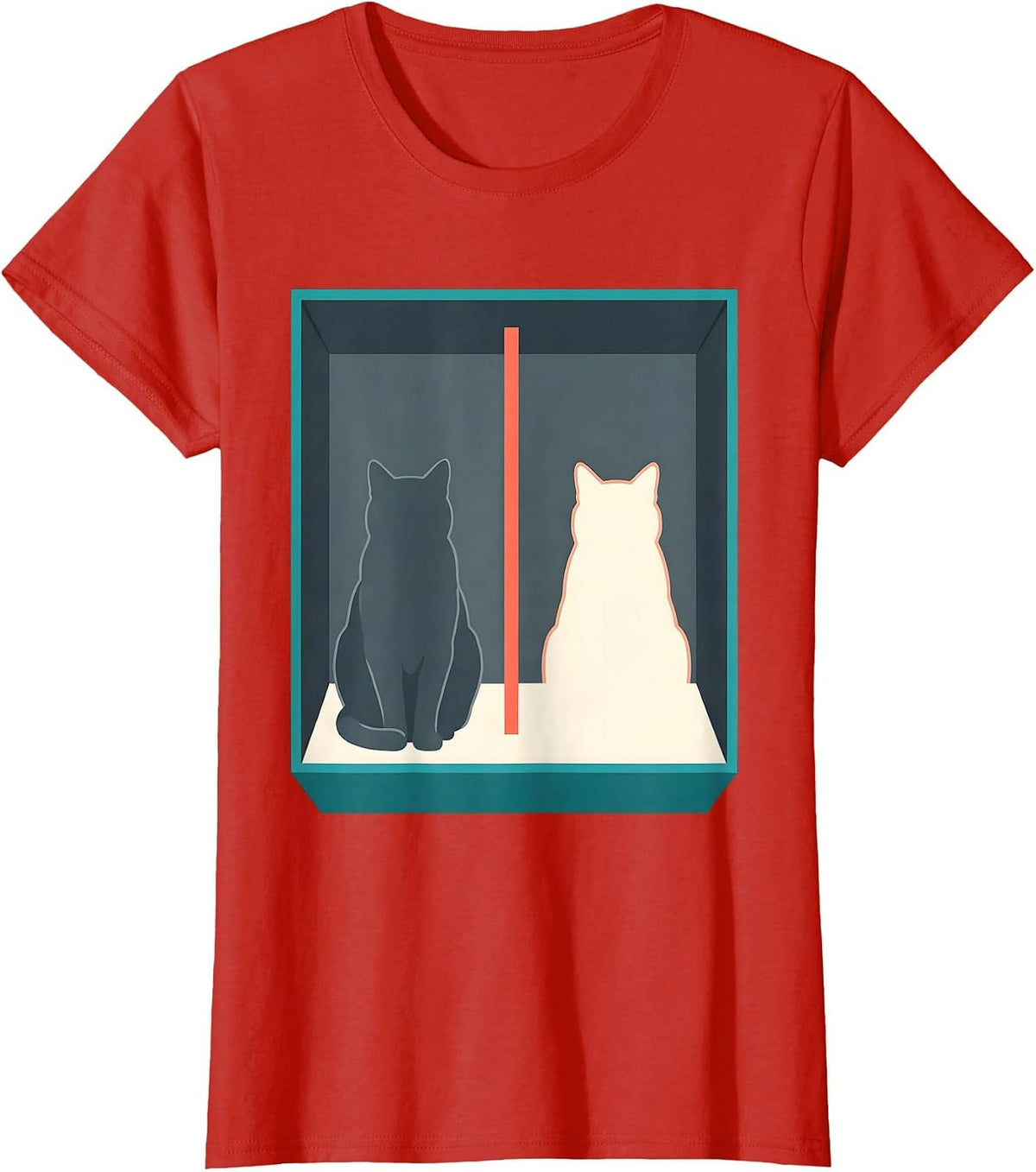 Schrodingers Cat Quantum Physics Humor Science Geek Gift T-Shirt - Red