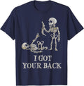 I Got Your Back Halloween Skeleton T-Shirt - Navy Blue