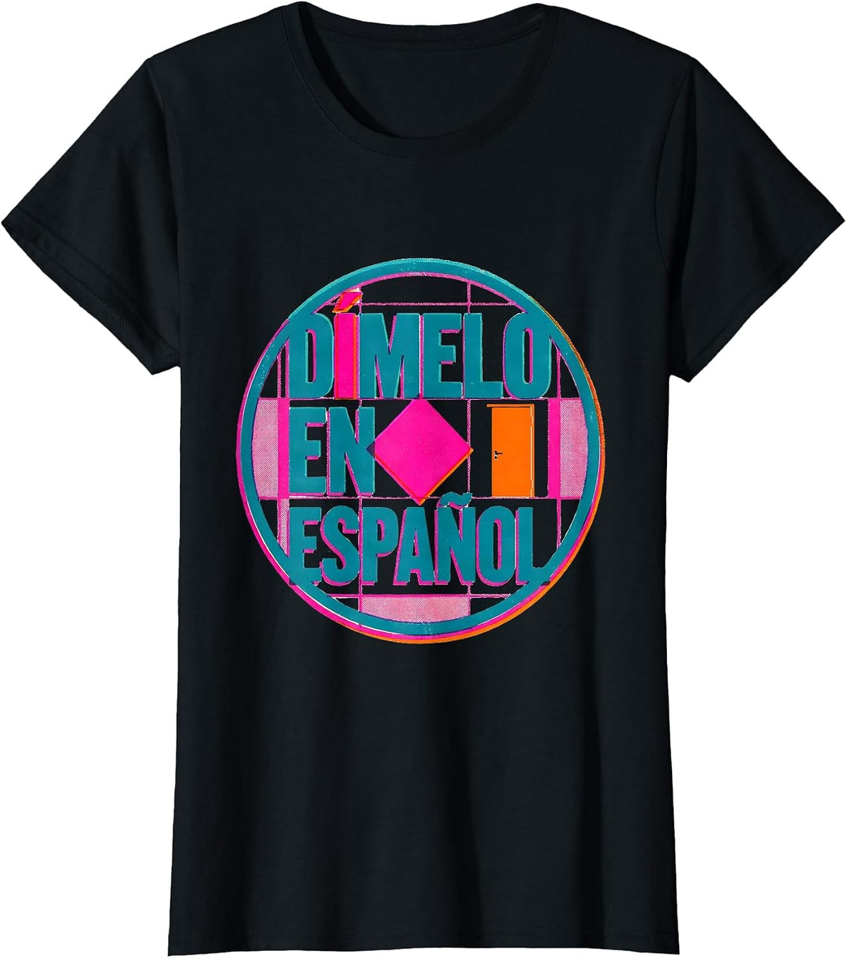 Dímelo en español Risograph Maestra Back To School Spanish T-Shirt - Black