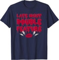 Late Night - Double Feature - Rock Musical - Horror Show T-Shirt - Navy Blue