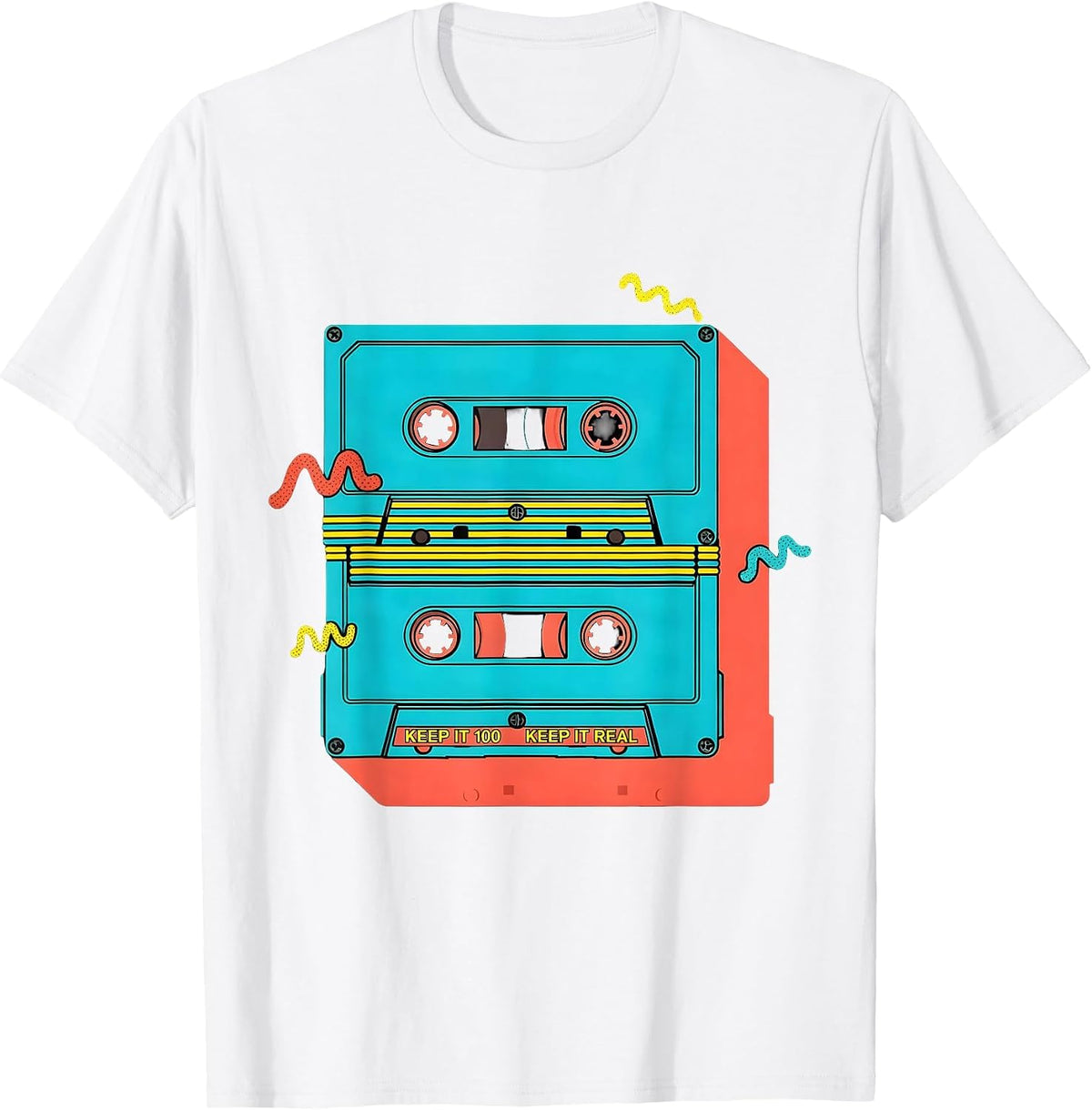 Men's Keep It 100 Keep It Real Memphis Postmodern Hip Hop T-Shirt - White