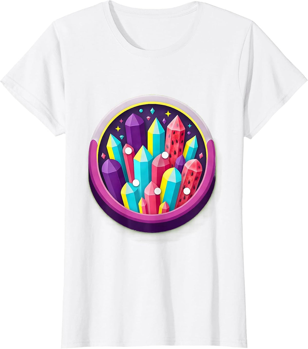 Sugar Crystal Cave Rock Candy Formation Graphic T-Shirt - White