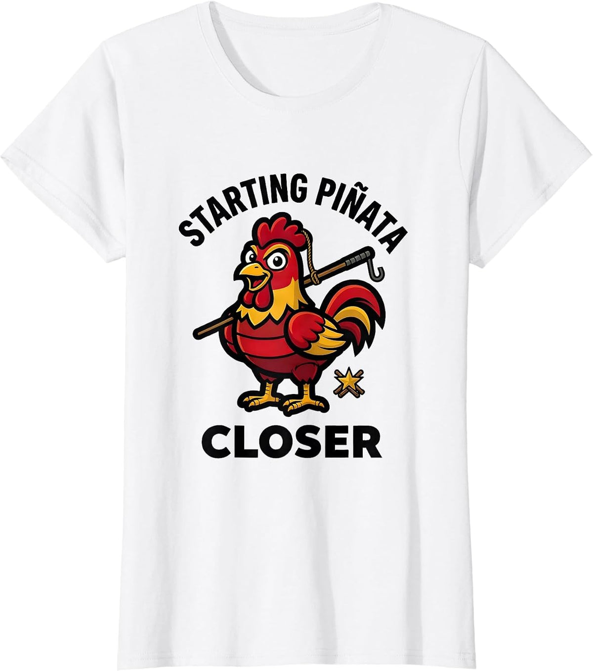Starting Piñata Closer Funny Cinco De Mayo Party Costume T-Shirt - White