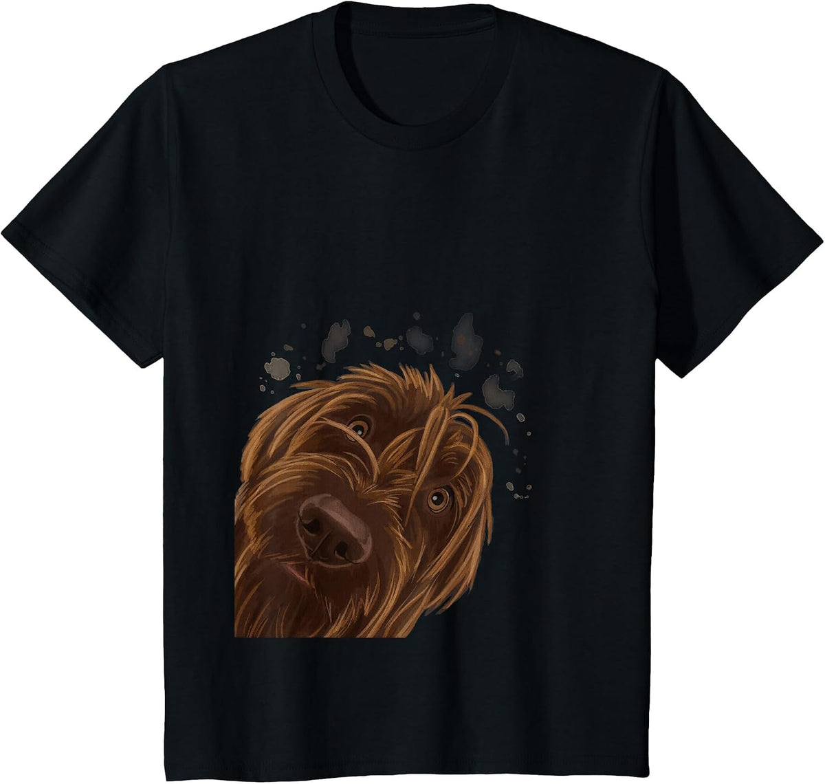Funny Curious Dog Wirehaired Pointing Griffon T-Shirt - Black