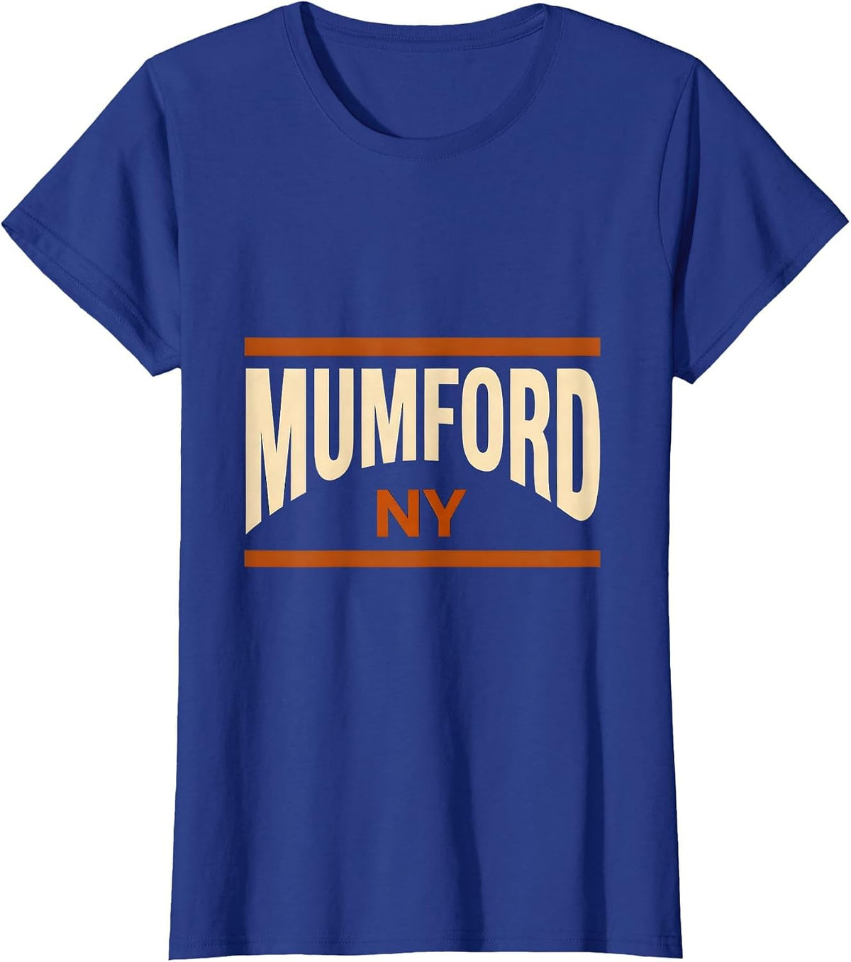 Women's Mumford, NY Vintage Evergreen Sunset Eighties Retro T-Shirt - Royal Blue