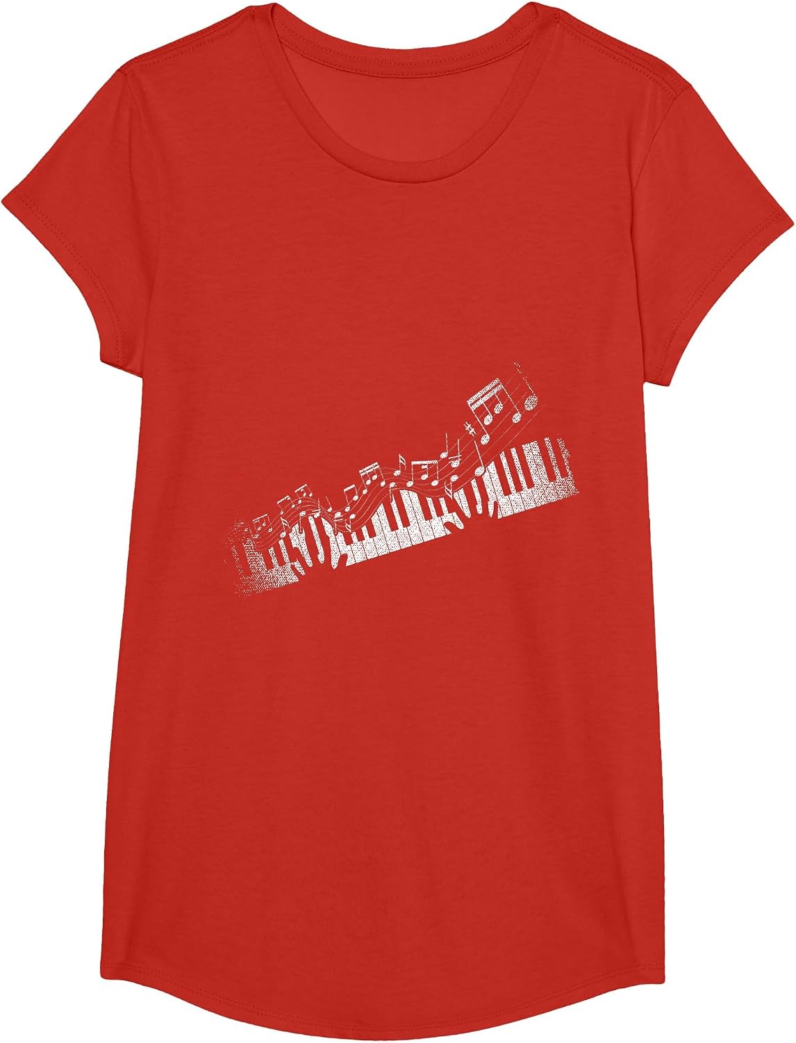 Sheet Music Piano Lovers Pianist Piano T-Shirt - Girls Red