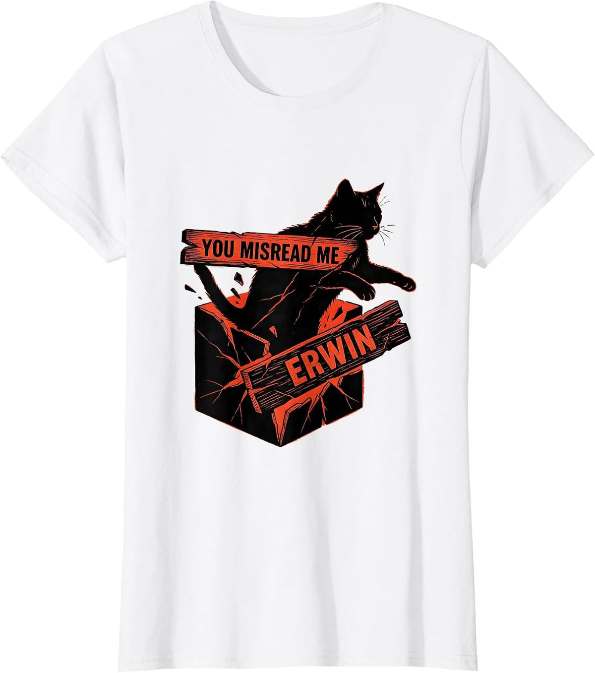 Women's You Misread Me, Erwin Funny Quantum Physics Science Teacher T-Shirt - White