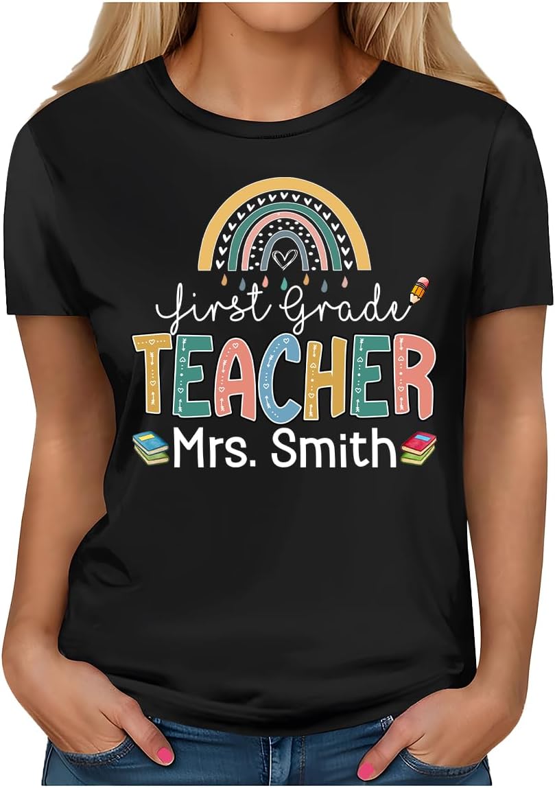 Personalized 1st Grade Teacher T-Shirt, Custom Back to School First Grade Shirt for Teacher AK57107771ST - Ak5710777first